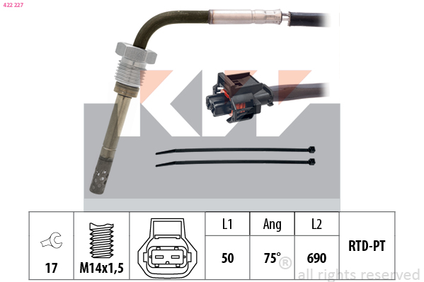 Sensor uitlaatgastemperatuur KW 422 227