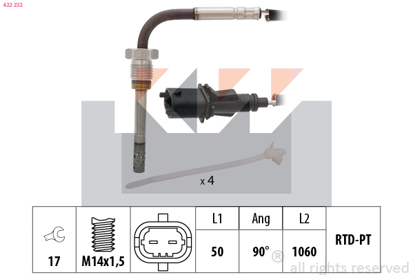 Sensor uitlaatgastemperatuur KW 422 232