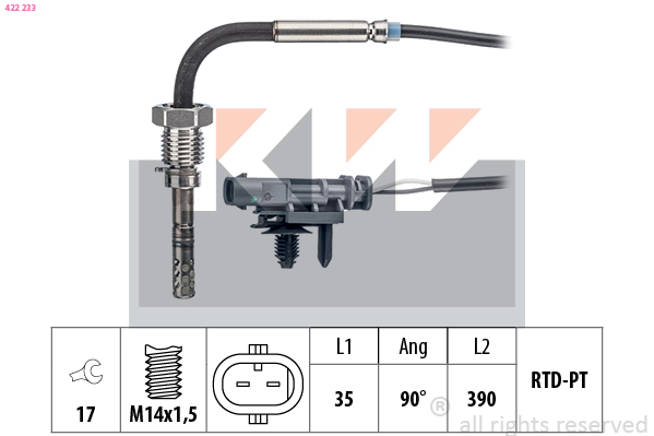 Sensor uitlaatgastemperatuur KW 422 233