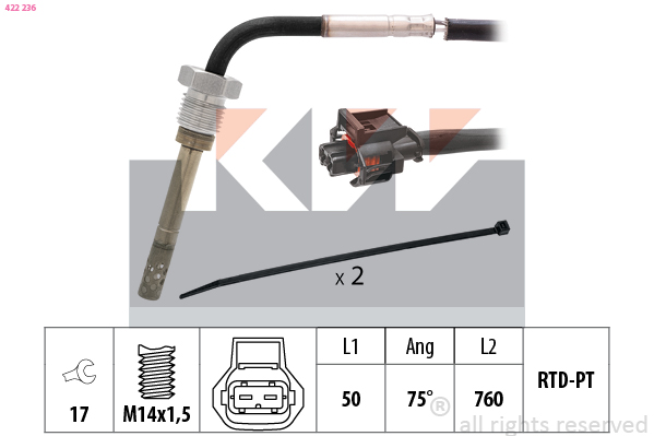 Sensor uitlaatgastemperatuur KW 422 236