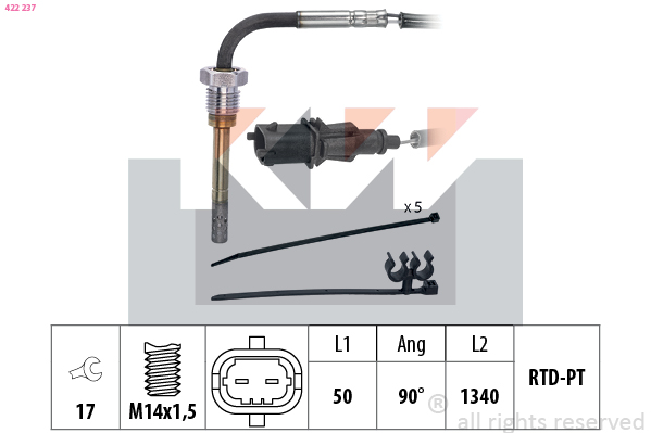 Sensor uitlaatgastemperatuur KW 422 237