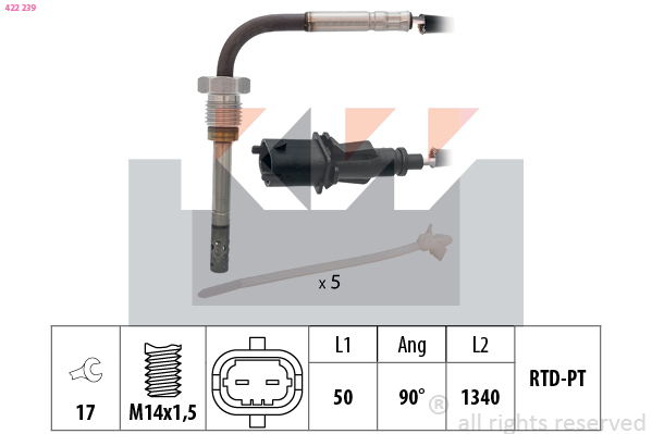 Sensor uitlaatgastemperatuur KW 422 239