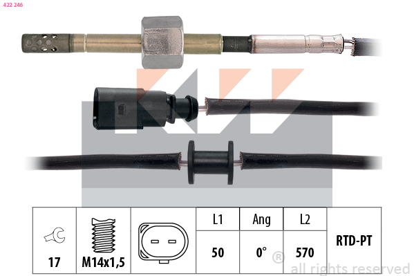 Sensor uitlaatgastemperatuur KW 422 246