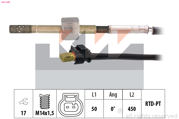 Sensor uitlaatgastemperatuur KW 422 249