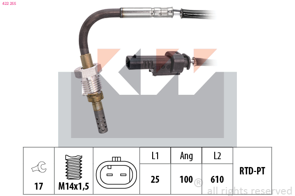 Sensor uitlaatgastemperatuur KW 422 255