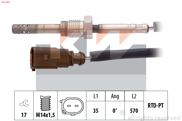 Sensor uitlaatgastemperatuur KW 422 267