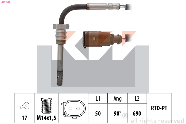 Sensor uitlaatgastemperatuur KW 422 269