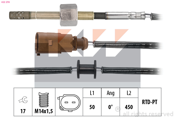 Sensor uitlaatgastemperatuur KW 422 270