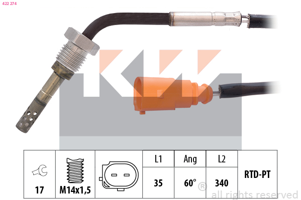 Sensor uitlaatgastemperatuur KW 422 274