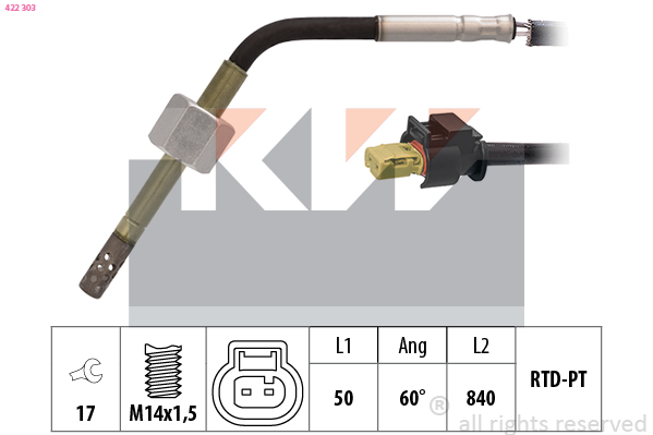 Sensor uitlaatgastemperatuur KW 422 303