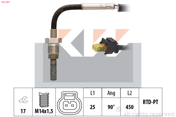 Sensor uitlaatgastemperatuur KW 422 307