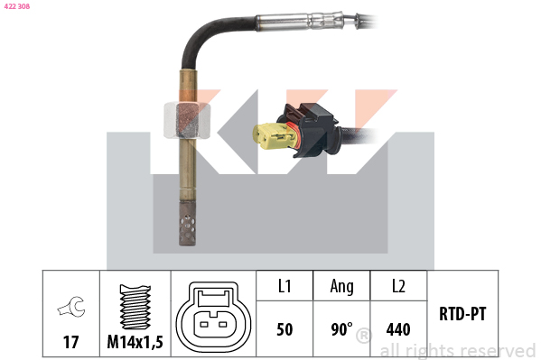 Sensor uitlaatgastemperatuur KW 422 308