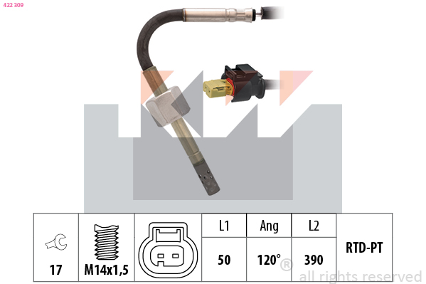 Sensor uitlaatgastemperatuur KW 422 309
