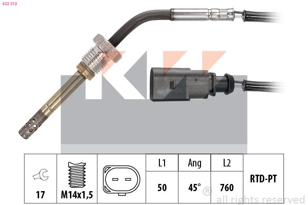 Sensor uitlaatgastemperatuur KW 422 313