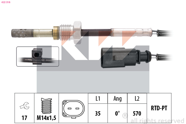 Sensor uitlaatgastemperatuur KW 422 318