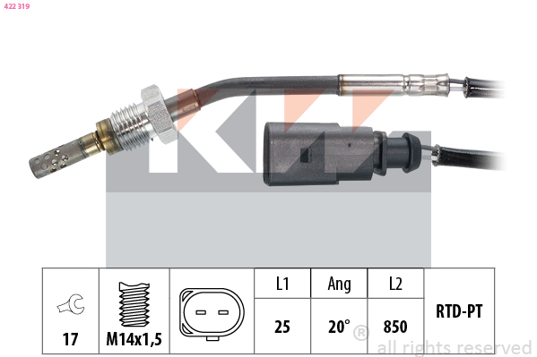 Sensor uitlaatgastemperatuur KW 422 319