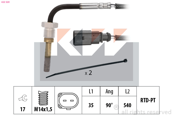 Sensor uitlaatgastemperatuur KW 422 320