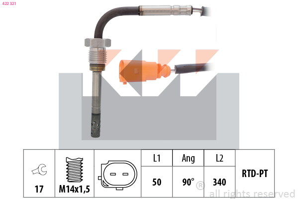 Sensor uitlaatgastemperatuur KW 422 321