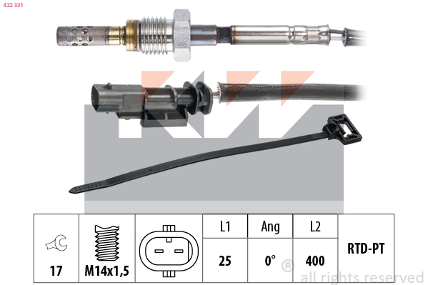 Sensor uitlaatgastemperatuur KW 422 331