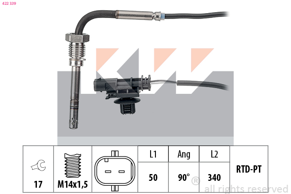 Sensor uitlaatgastemperatuur KW 422 339