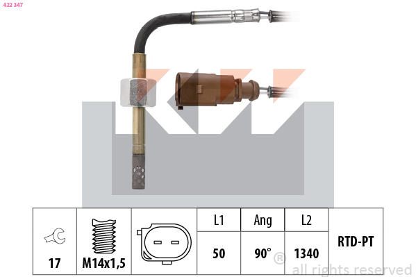 Sensor uitlaatgastemperatuur KW 422 347