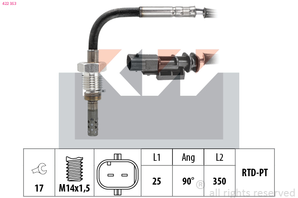 Sensor uitlaatgastemperatuur KW 422 353