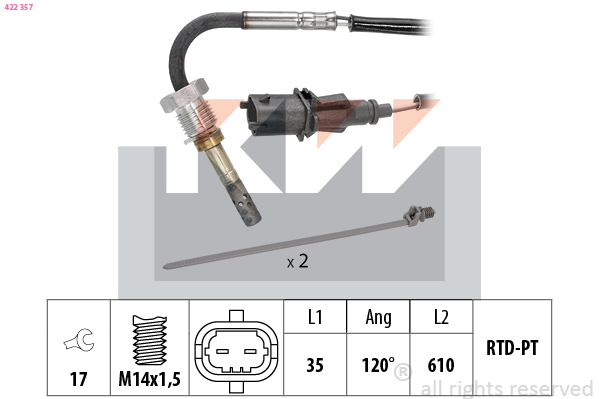 Sensor uitlaatgastemperatuur KW 422 357