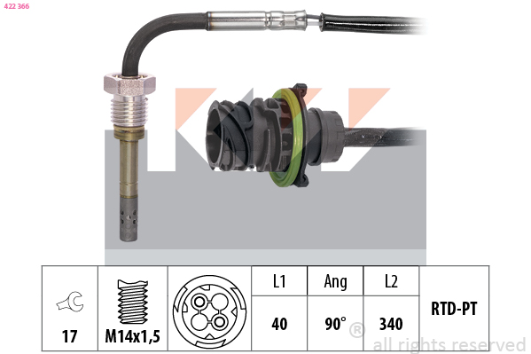 Sensor uitlaatgastemperatuur KW 422 366