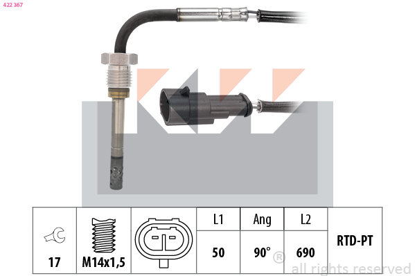 Sensor uitlaatgastemperatuur KW 422 367