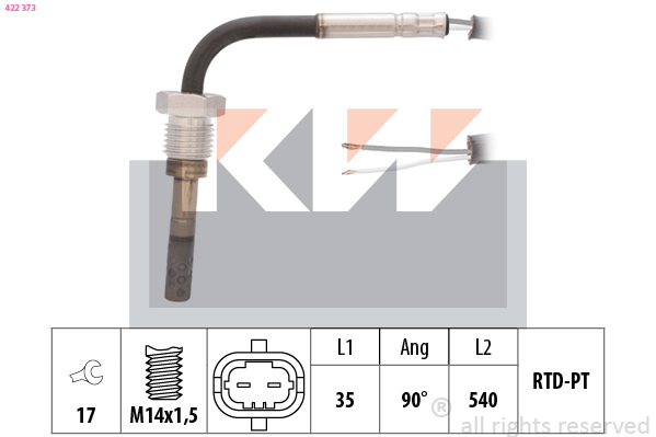 Sensor uitlaatgastemperatuur KW 422 373