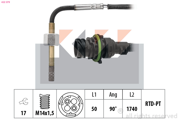 Sensor uitlaatgastemperatuur KW 422 379