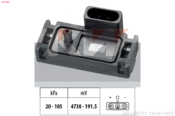 Inlaatdruk-/map sensor KW 493 007