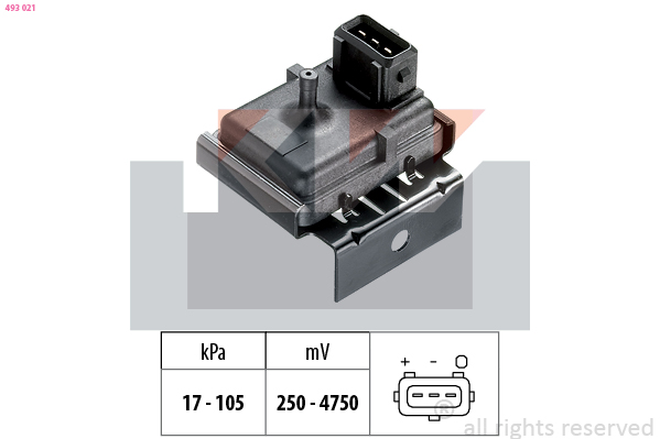 Inlaatdruk-/map sensor KW 493 021