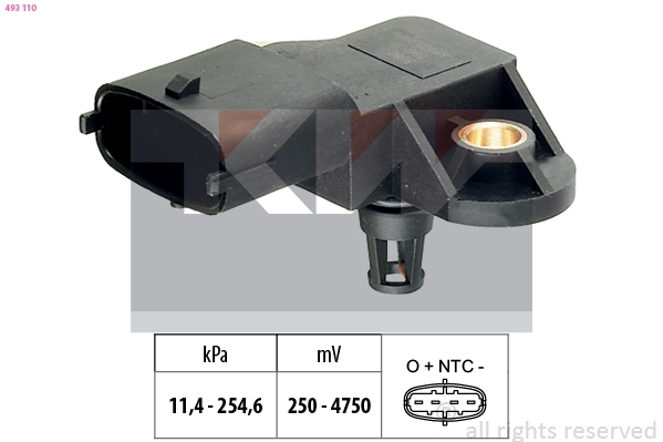 Inlaatdruk-/map sensor KW 493 110