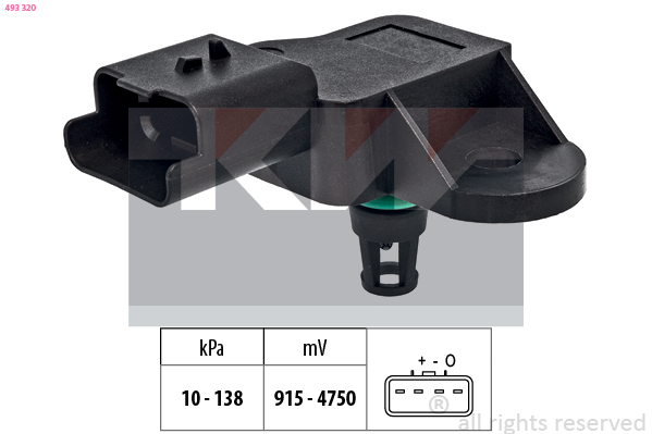 Inlaatdruk-/map sensor KW 493 320