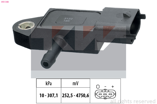 Uitlaatgasdruk sensor KW 493 348