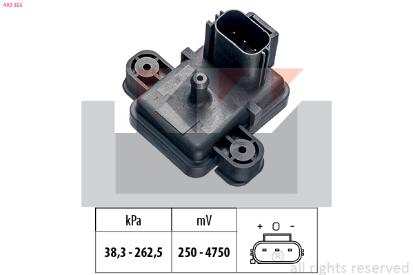 Uitlaatgasdruk sensor KW 493 355