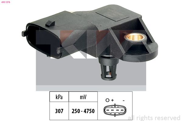 Inlaatdruk-/map sensor KW 493 378