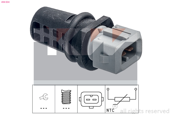 Temperatuursensor binnenkomende lucht KW 494 034