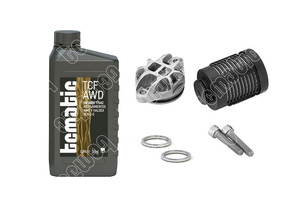 Onderd.set, olie verversen lamellenkopp. (4-wielaandrijving) Tcmatic 190.001.0007