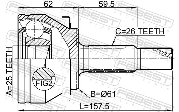 Febest Homokineet reparatieset 0110-ZRE181