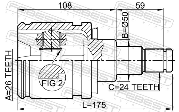 Febest Homokineet reparatieset 0111-AZT250LH