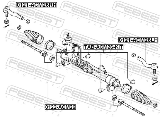 Febest Spoorstangeind / Stuurkogel 0121-ACM26LH