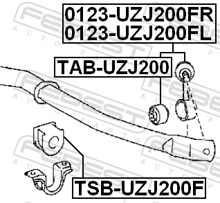 Febest Stabilisatorstang 0123-UZJ200FL