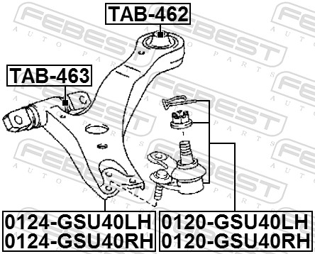 Febest Draagarm 0124-GSU40RH