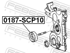 Febest Spanrol (poly) V-riem 0187-SCP10