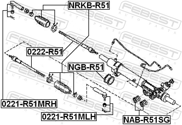 Febest Spoorstangeind / Stuurkogel 0221-R51MLH