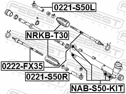 Febest Spoorstangeind / Stuurkogel 0221-S50L