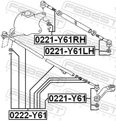 Febest Spoorstangeind / Stuurkogel 0221-Y61LH