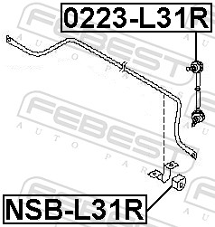 Febest Stabilisatorstang 0223-L31R